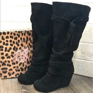 Naughty Monkey Wedge Leather Boots